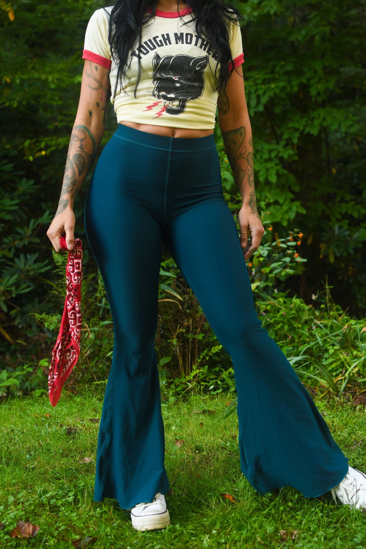 Blue Baby 70s inspired bell bottom pants for women by Shop Sovi
