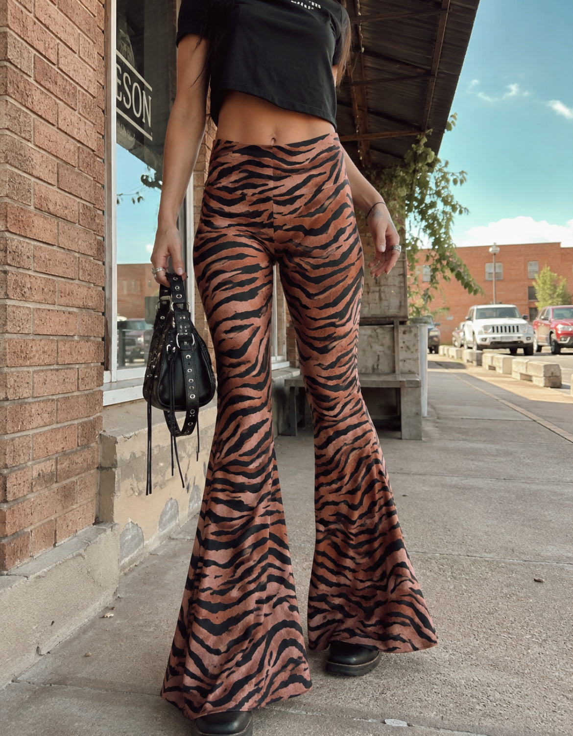 Hellcat tiger stripe bell bottoms by Shop Sovi
