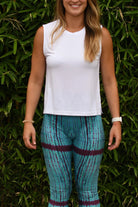 Soft women’s bamboo layering tank in white
